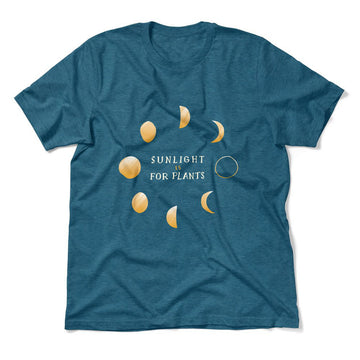 Night Moon Phases Men/Unisex T-Shirt in Heather Deep Teal color